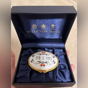Vintage Halcyon Days Mr. & Mrs. Keepsake Box, Halcyon Days